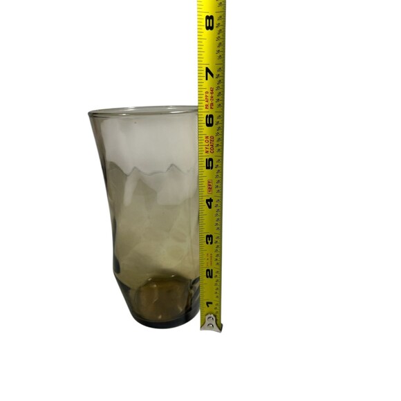 Vintage Libbey Optic Swirl Tumbler Smoked Brown Iced Tea Glass MCM 6” - Picture 11 of 12